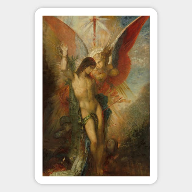 Saint Sebastian And The Angel by Gustave Moreau Magnet by Classic Art Stall